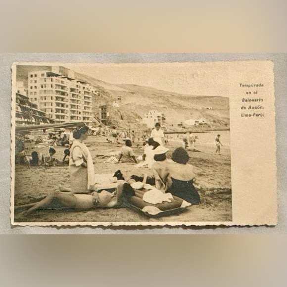 RPPP Vintage Lima Peru Beach Bikini Balneario de Ancon Real Photograph Postcard - Picture 1 of 2